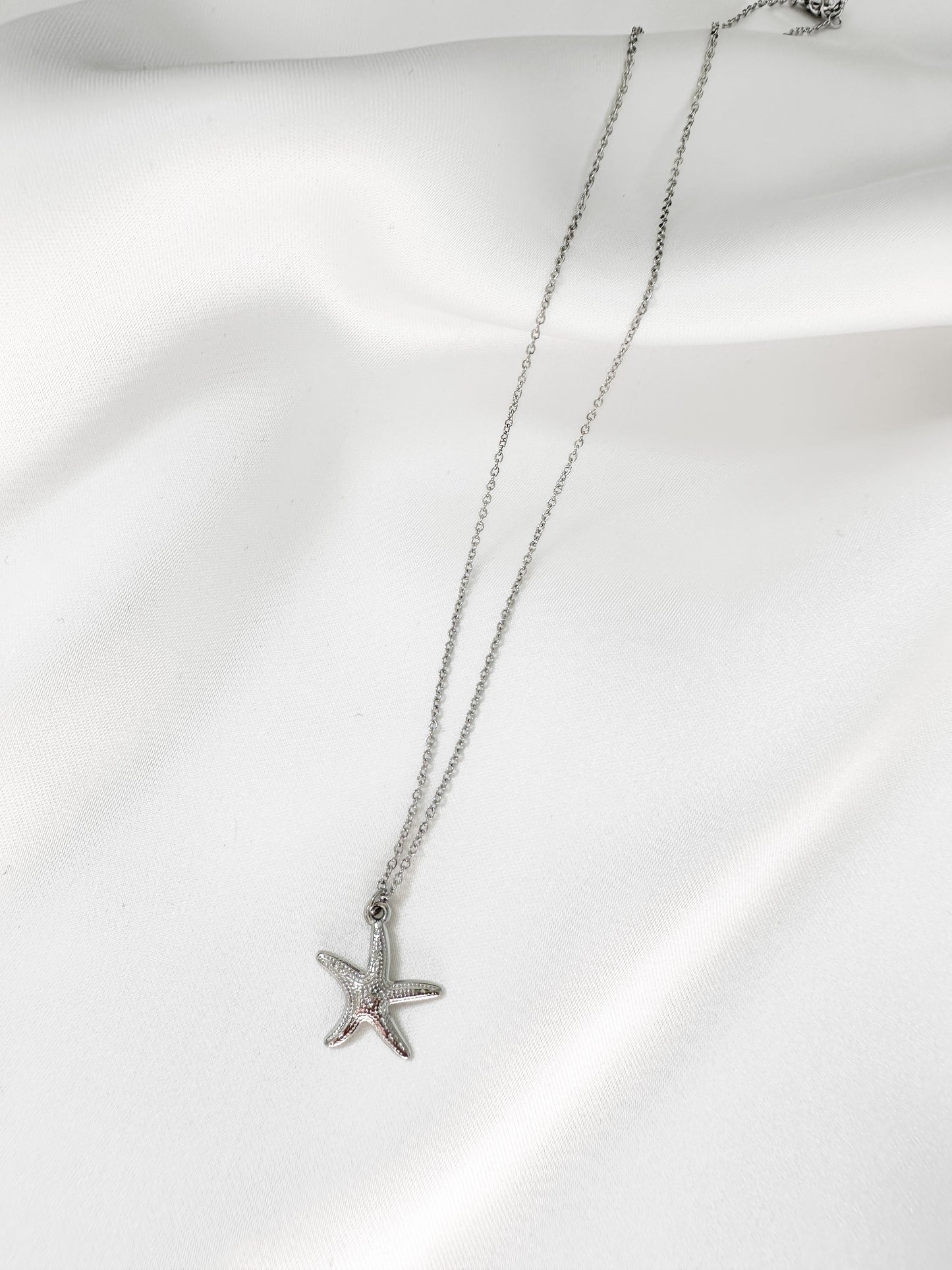 Collier étoile de mer argentée