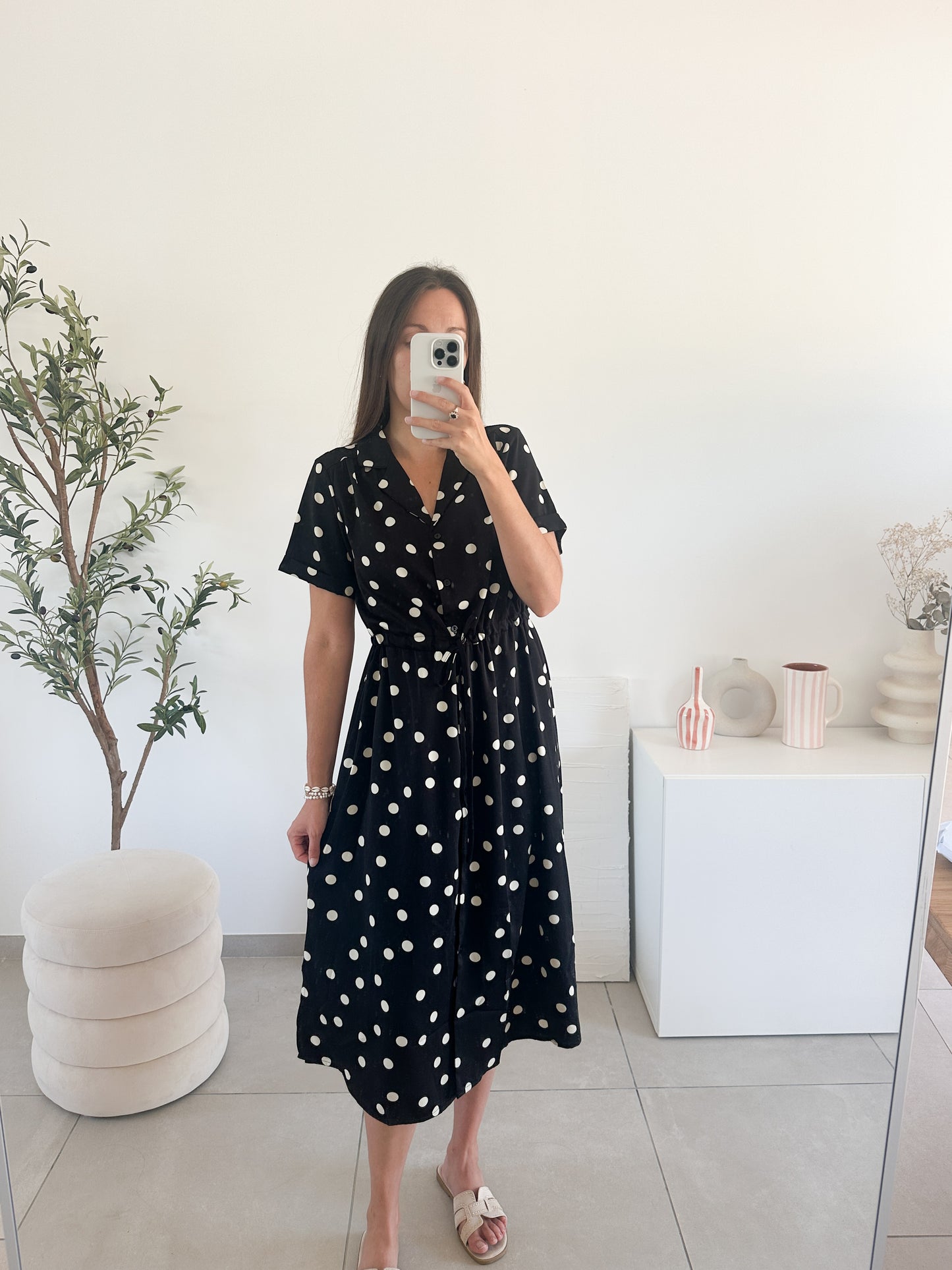 Robe midi à pois