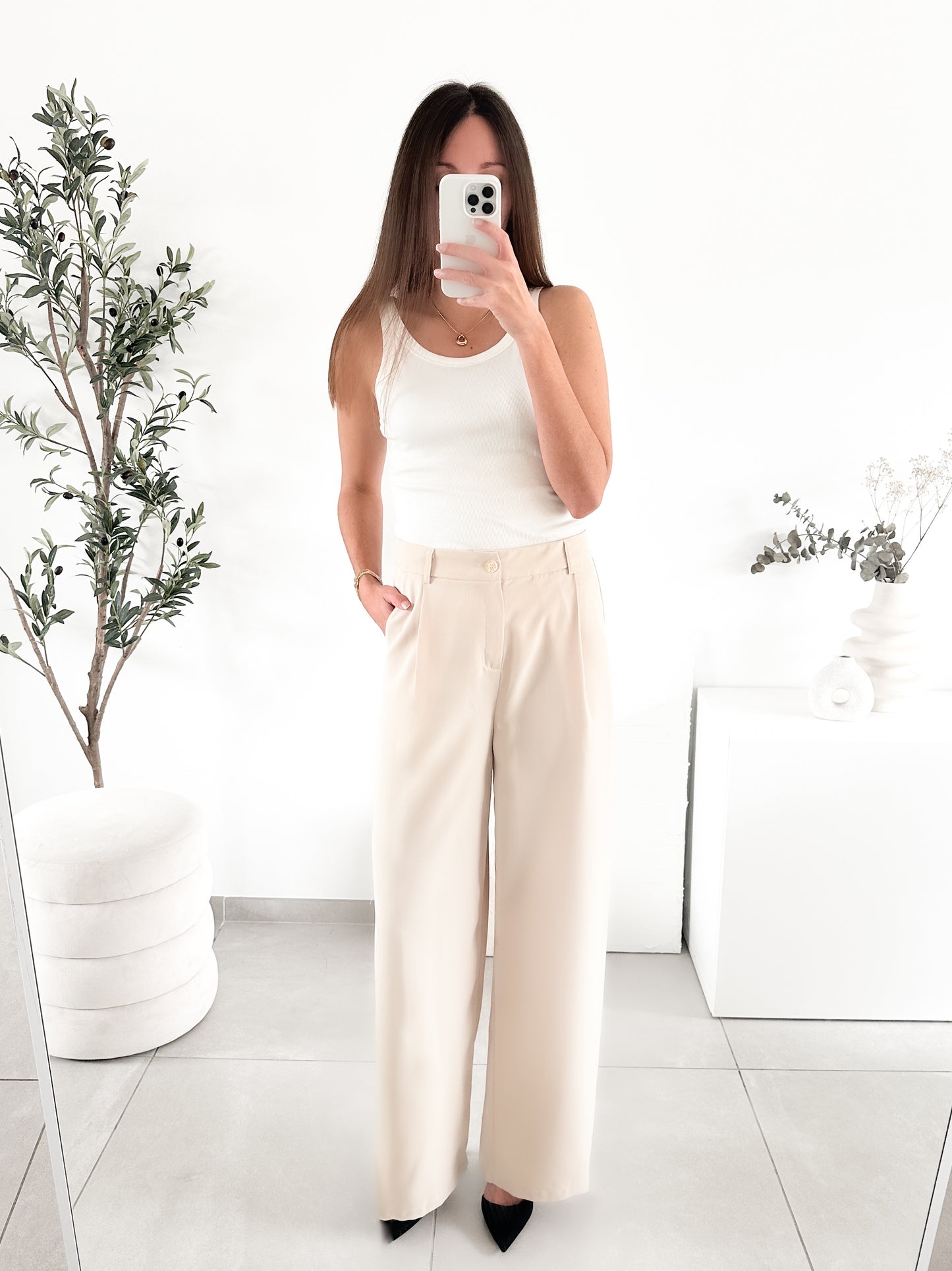 Pantalon costume beige