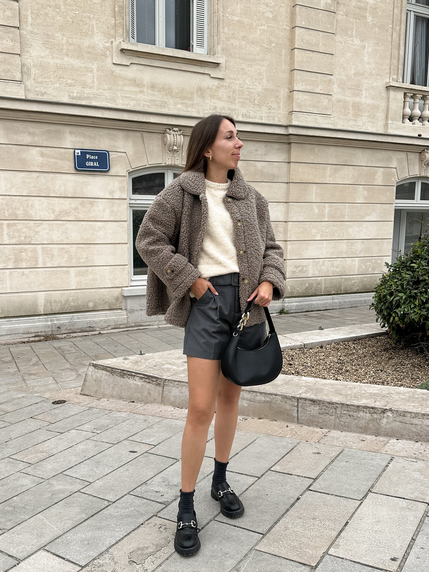 Veste Teddy taupe