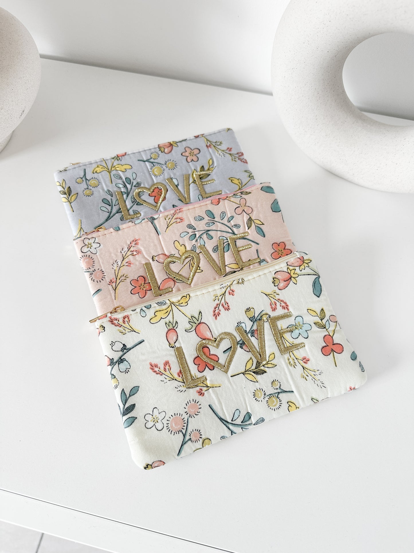 Pochette en tissus Love