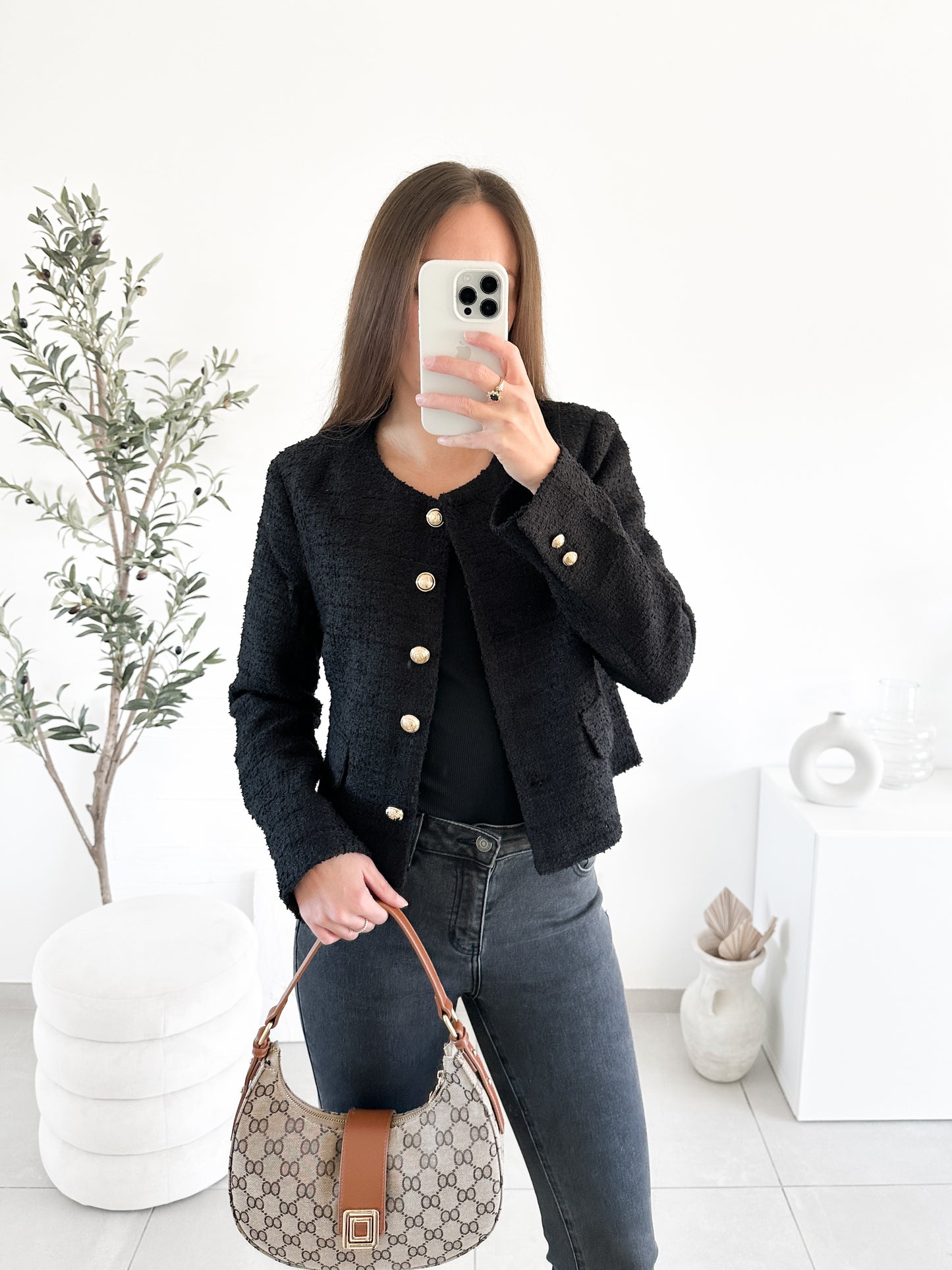 Veste en tweed noire