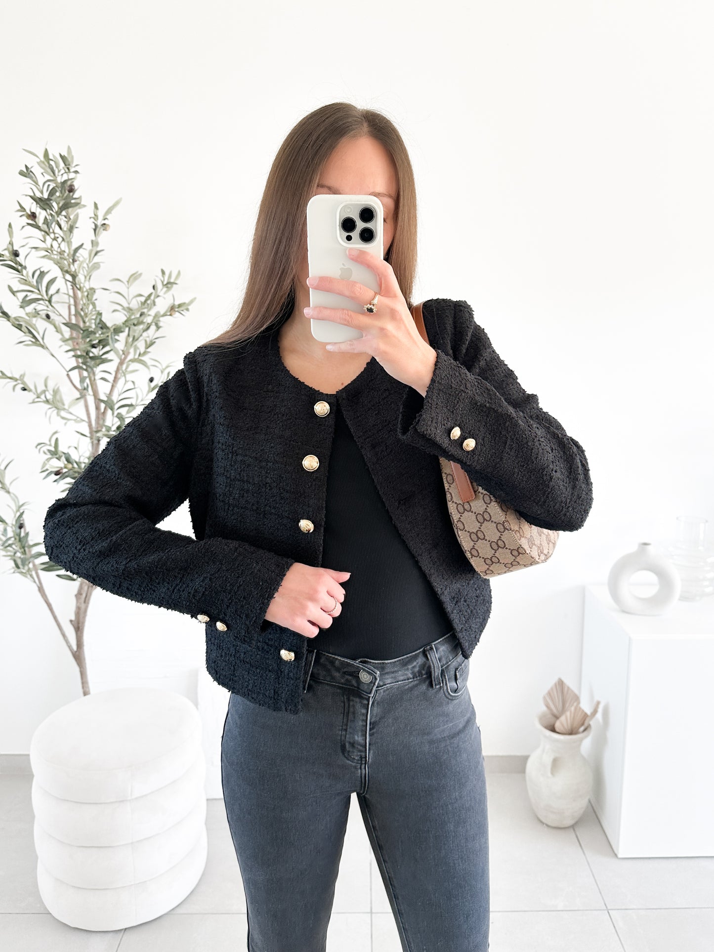 Veste en tweed noire