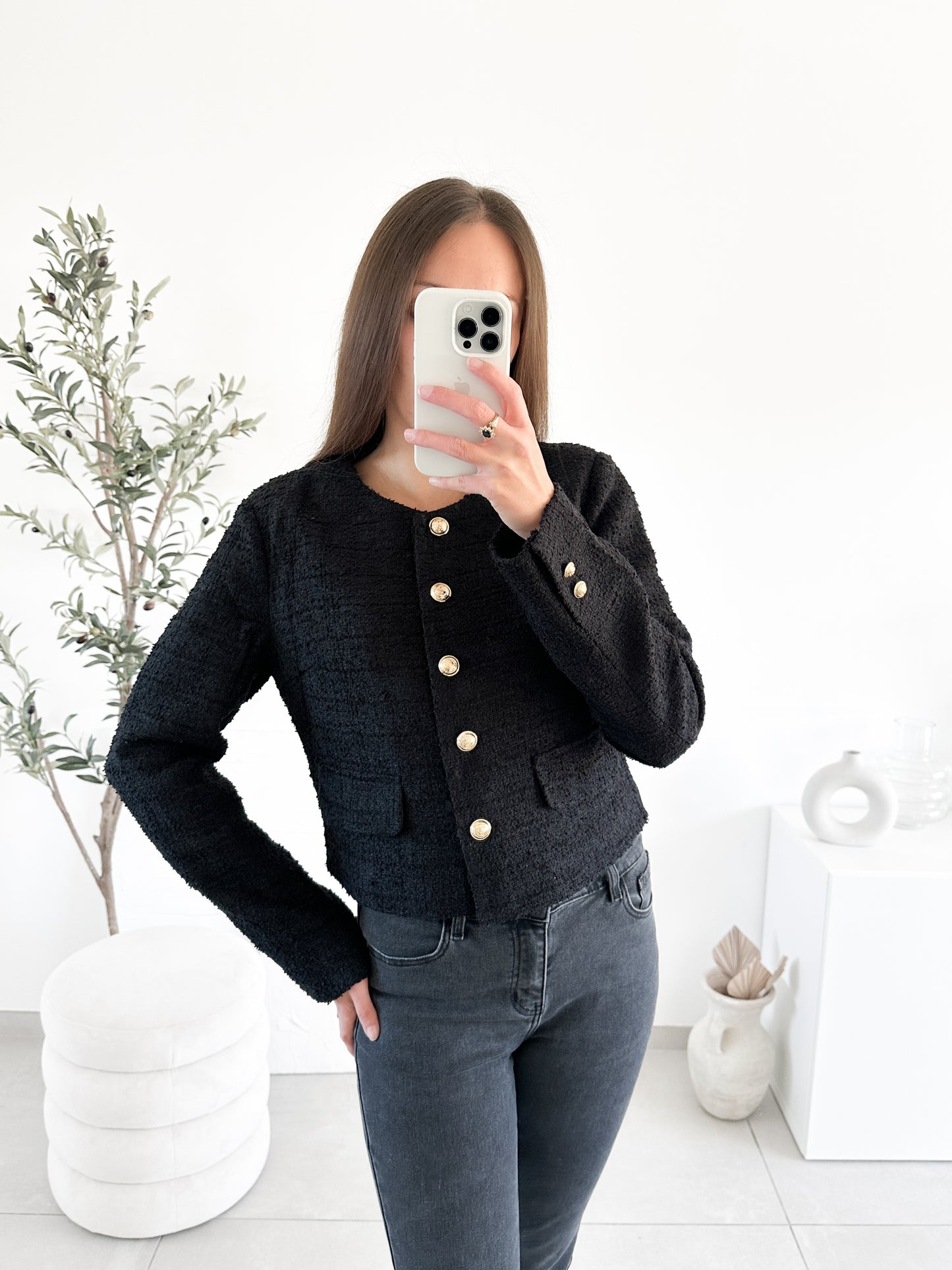 Veste en tweed noire