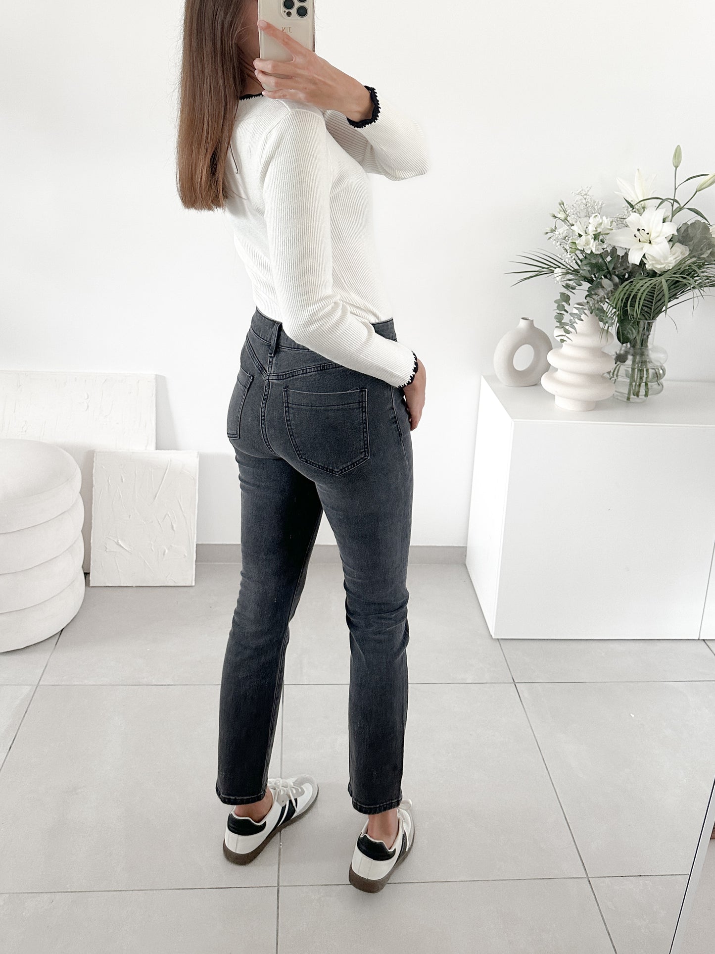 Jean slim parfait gris