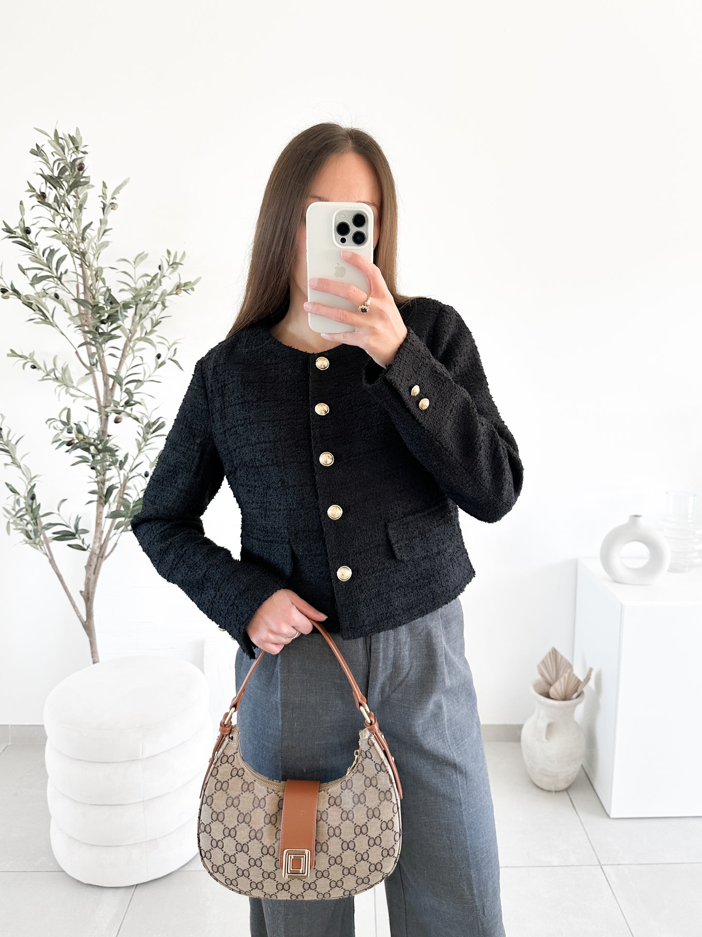 Veste en tweed noire
