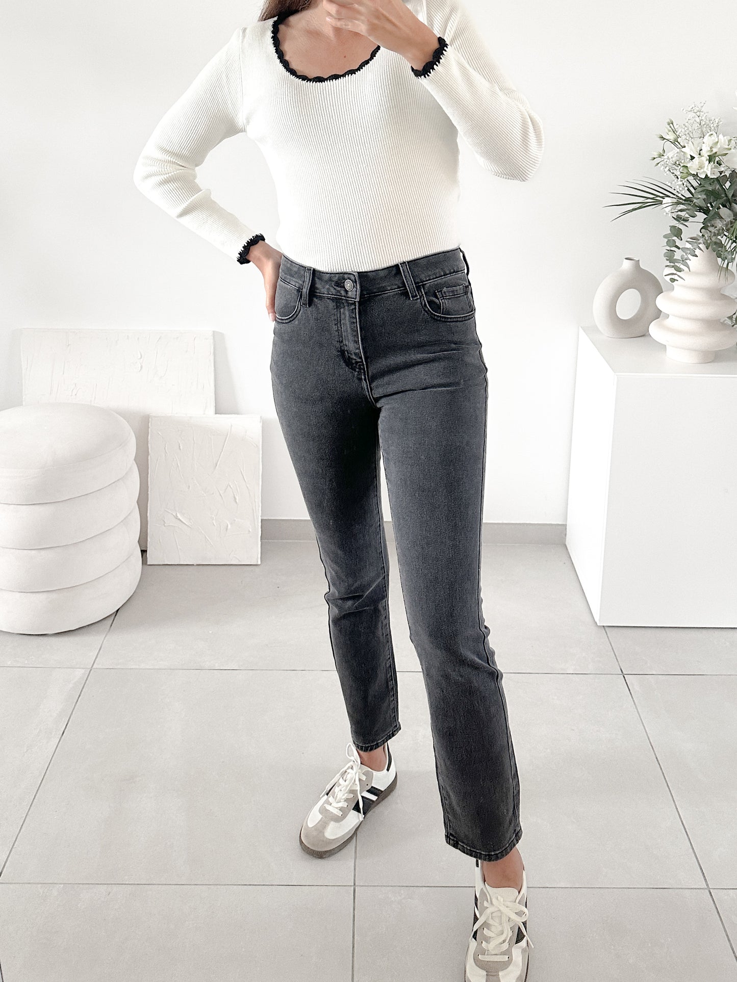 Jean slim parfait gris