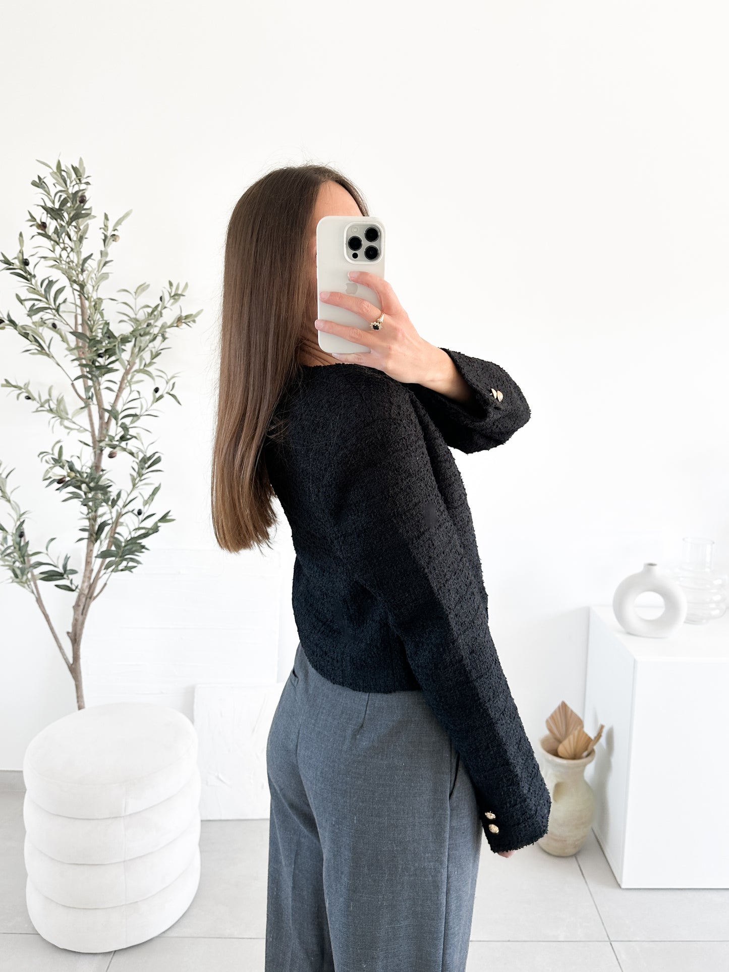 Veste en tweed noire