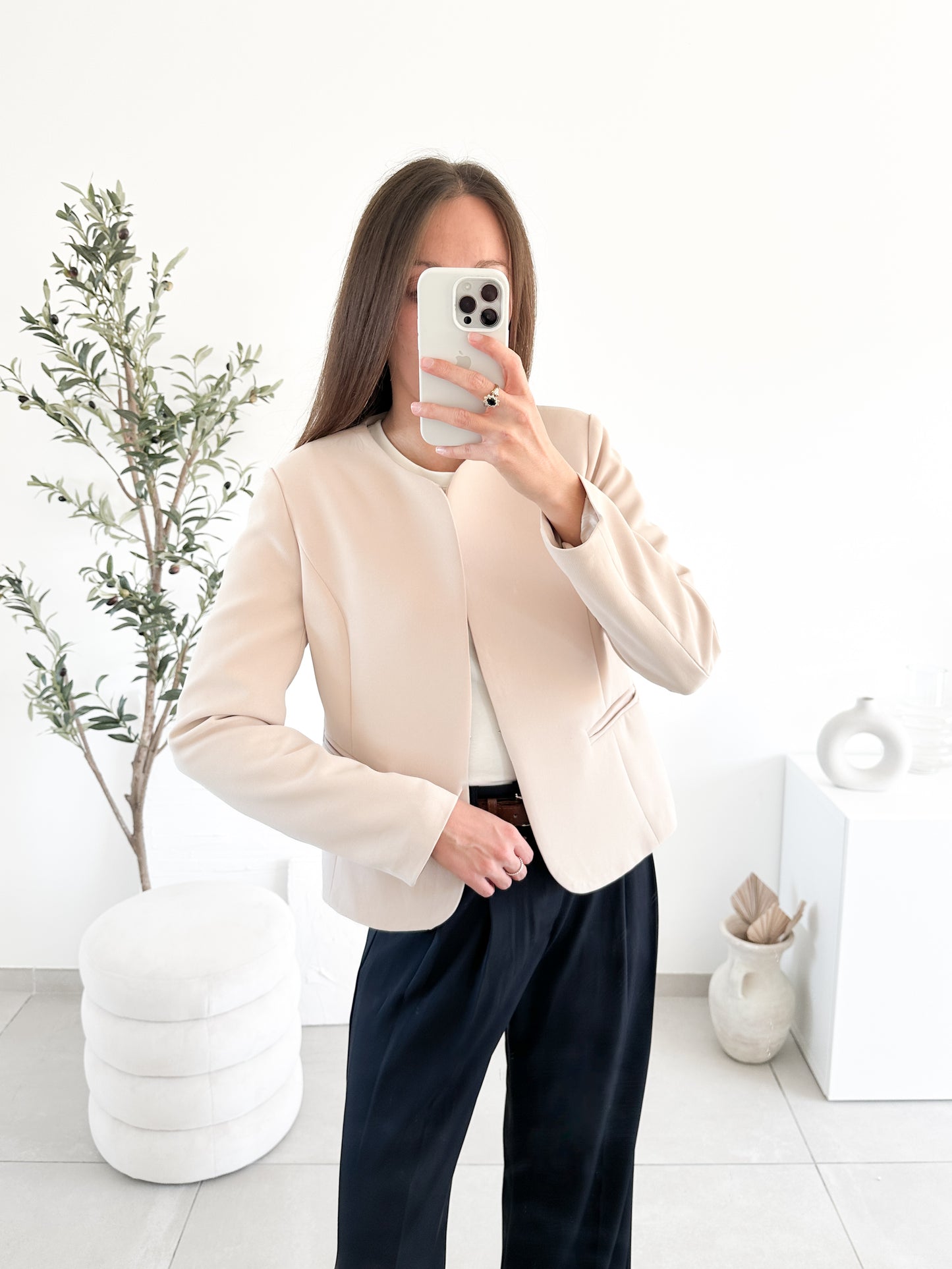 Veste tailleur beige