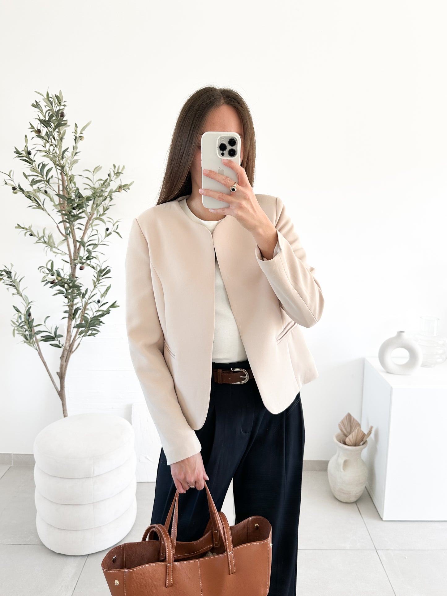 Veste tailleur beige