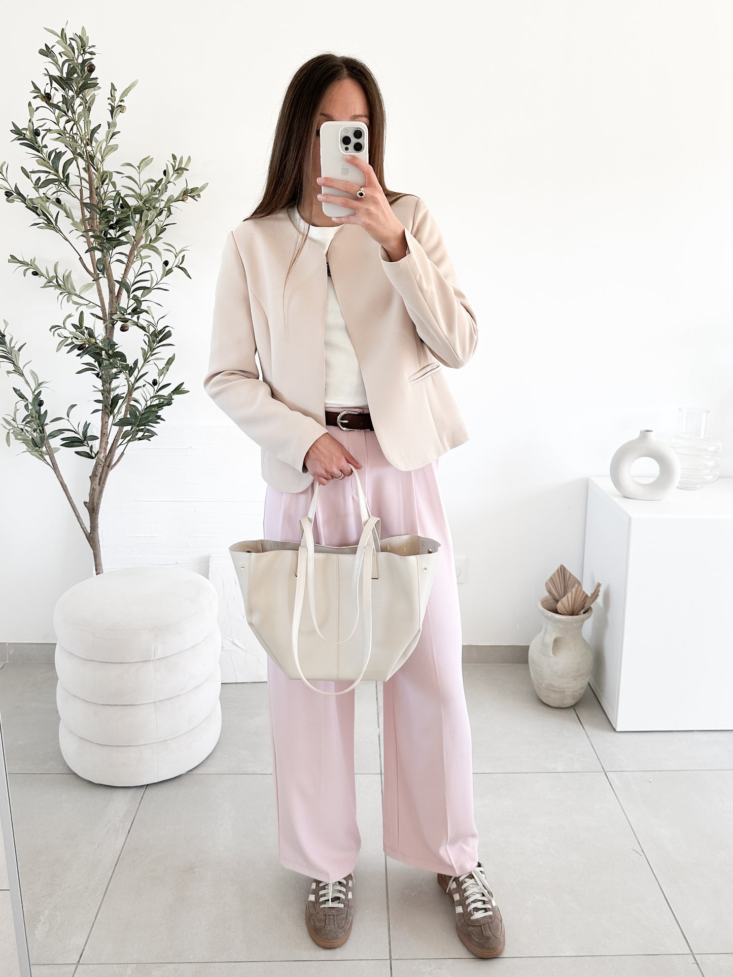 Veste tailleur beige