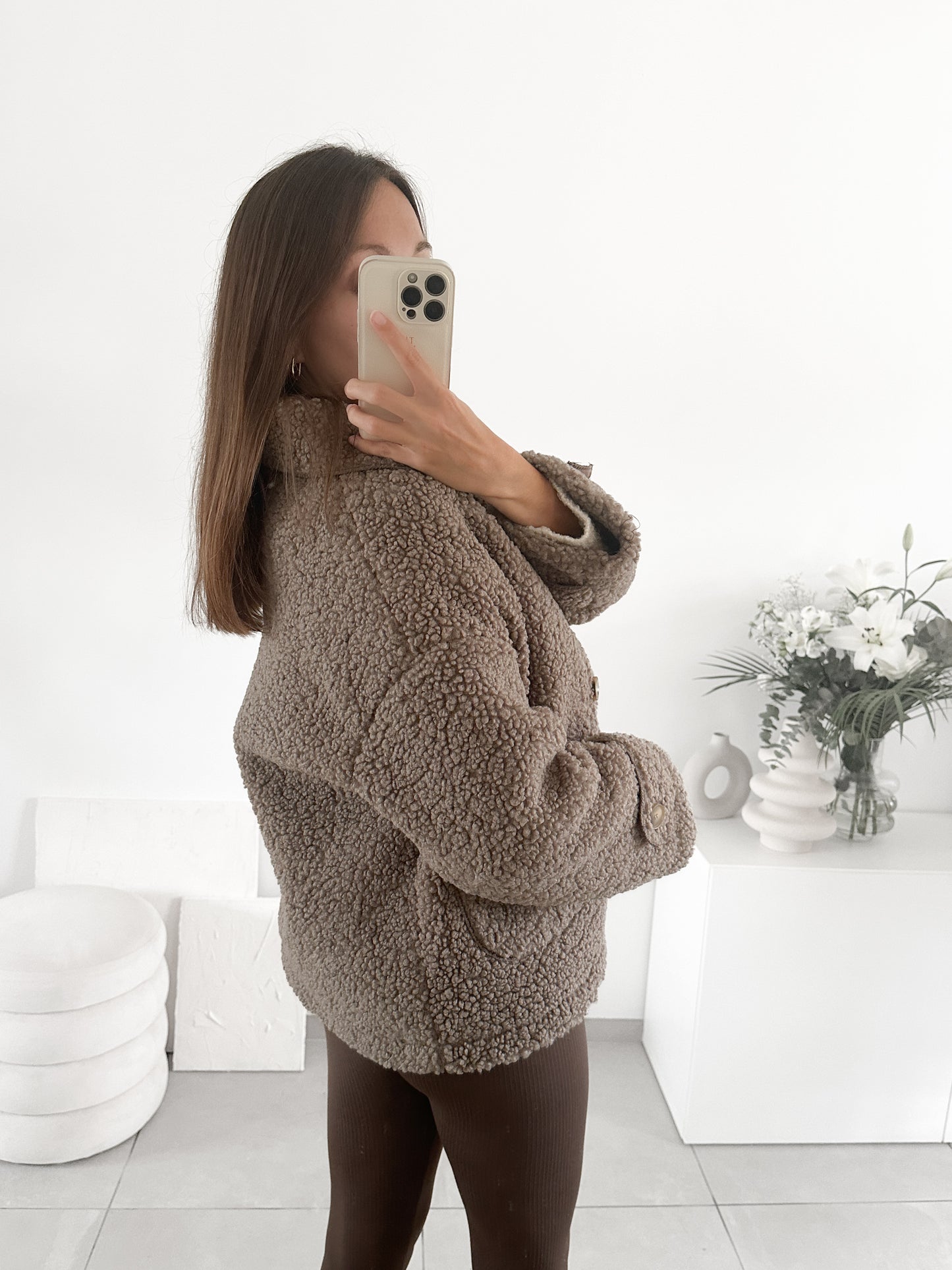 Veste Teddy taupe