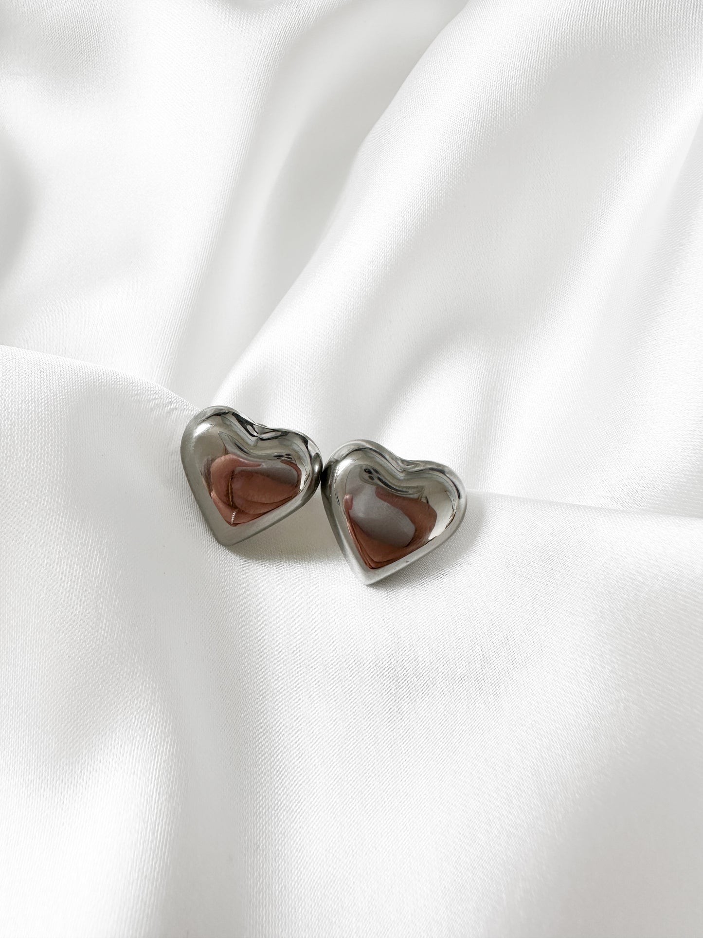 Boucles d'oreilles coeur argenté
