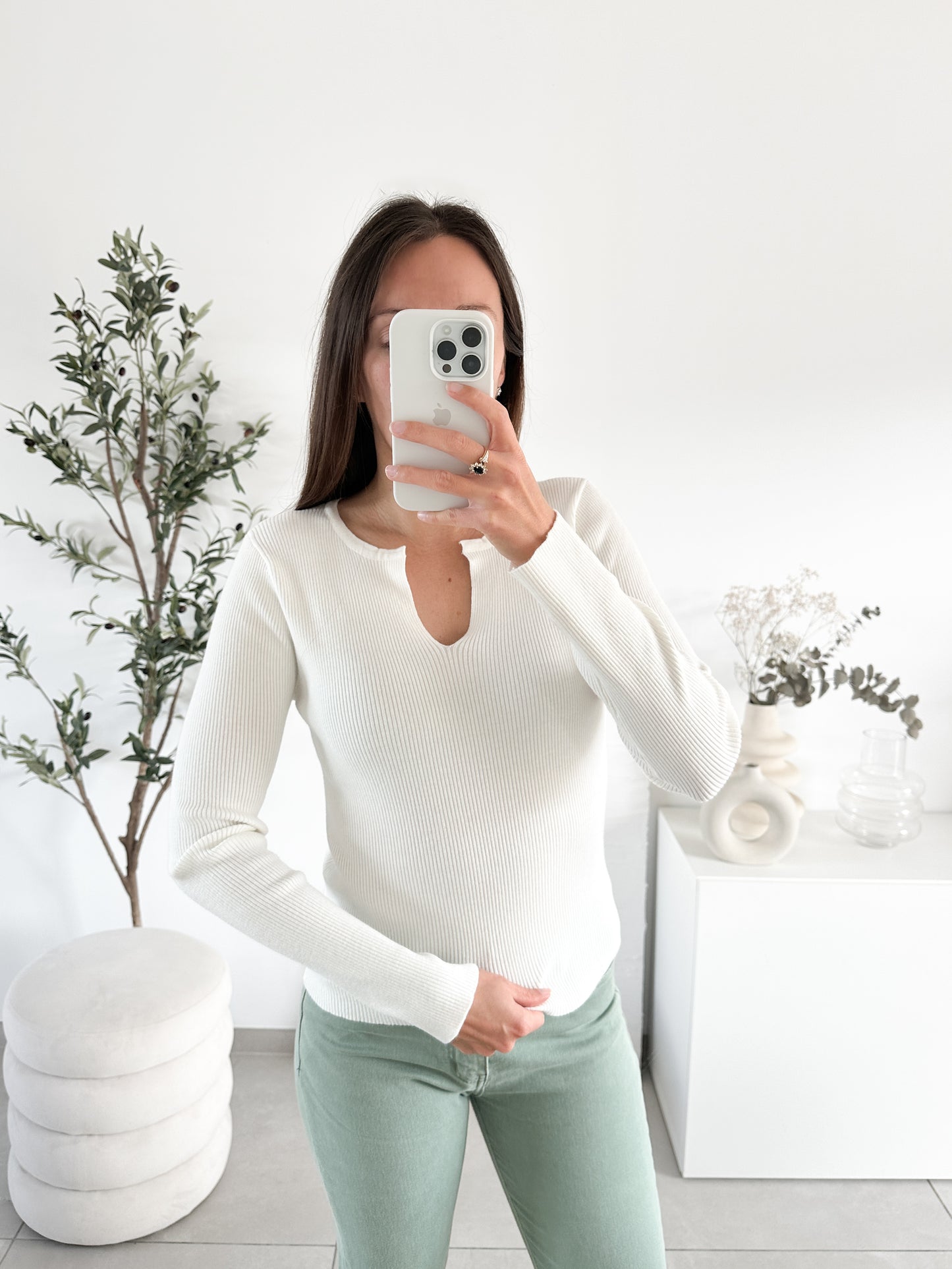 Pull fin Odile blanc