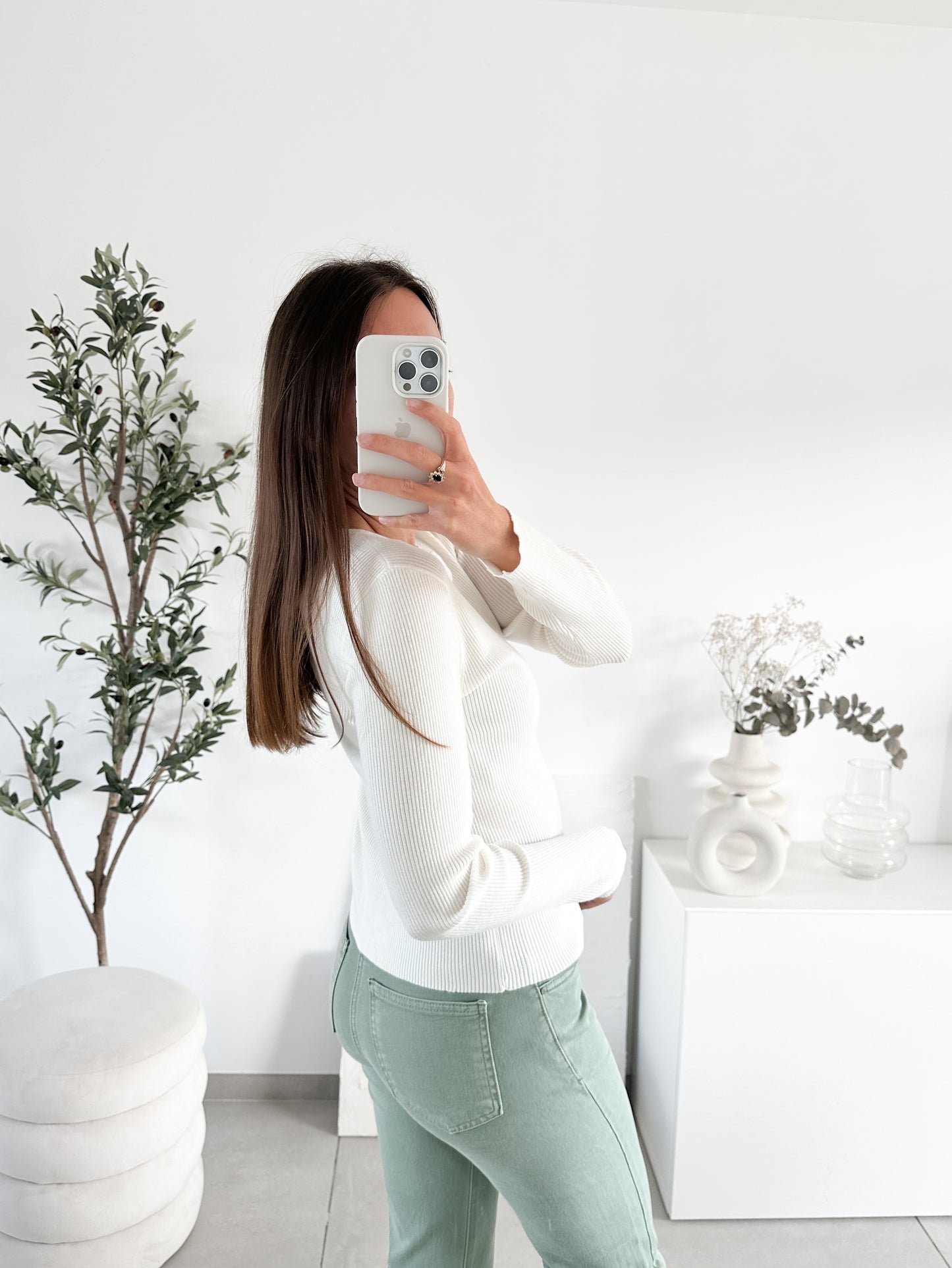 Pull fin Odile blanc