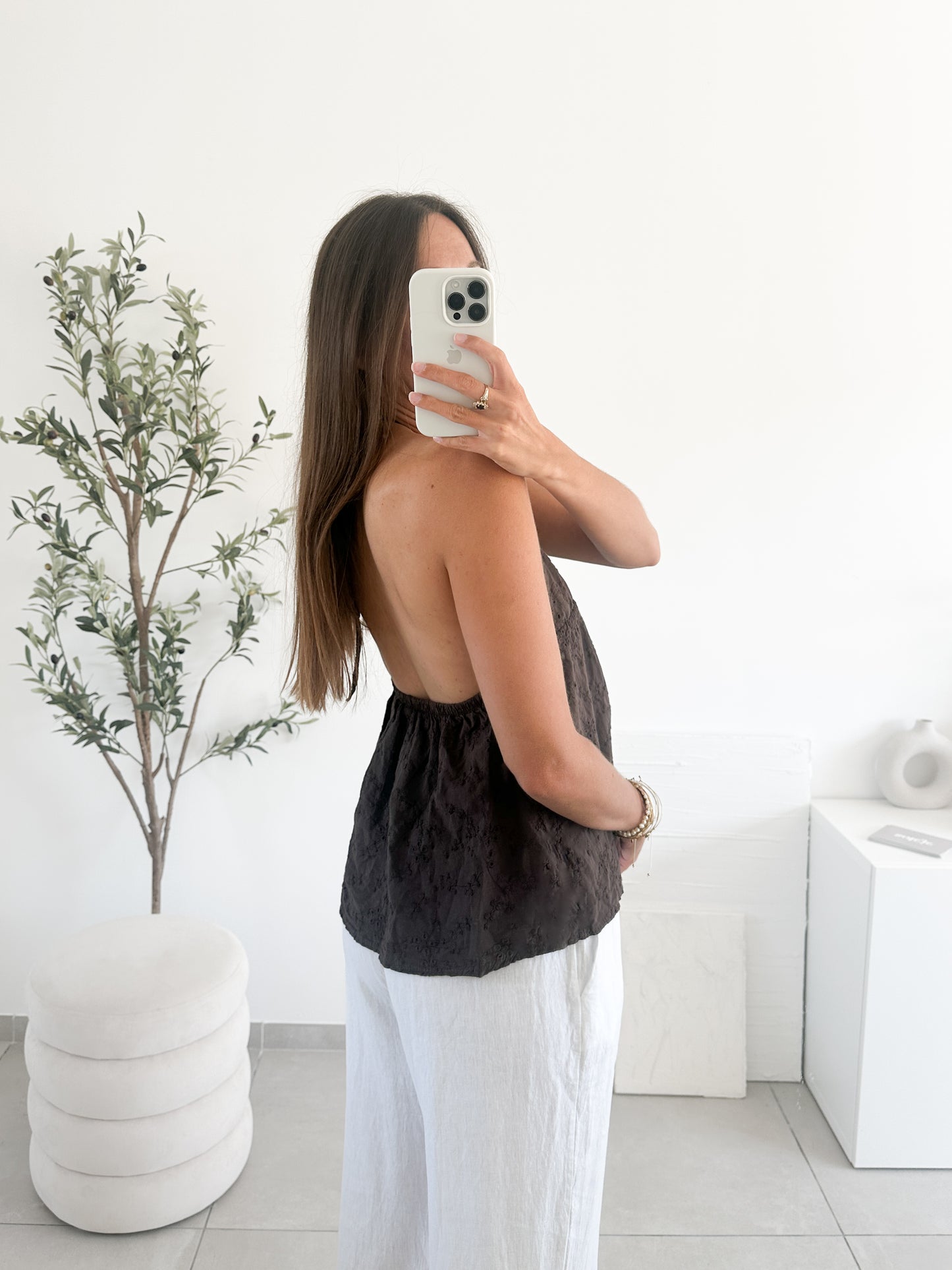 Top Lana marron