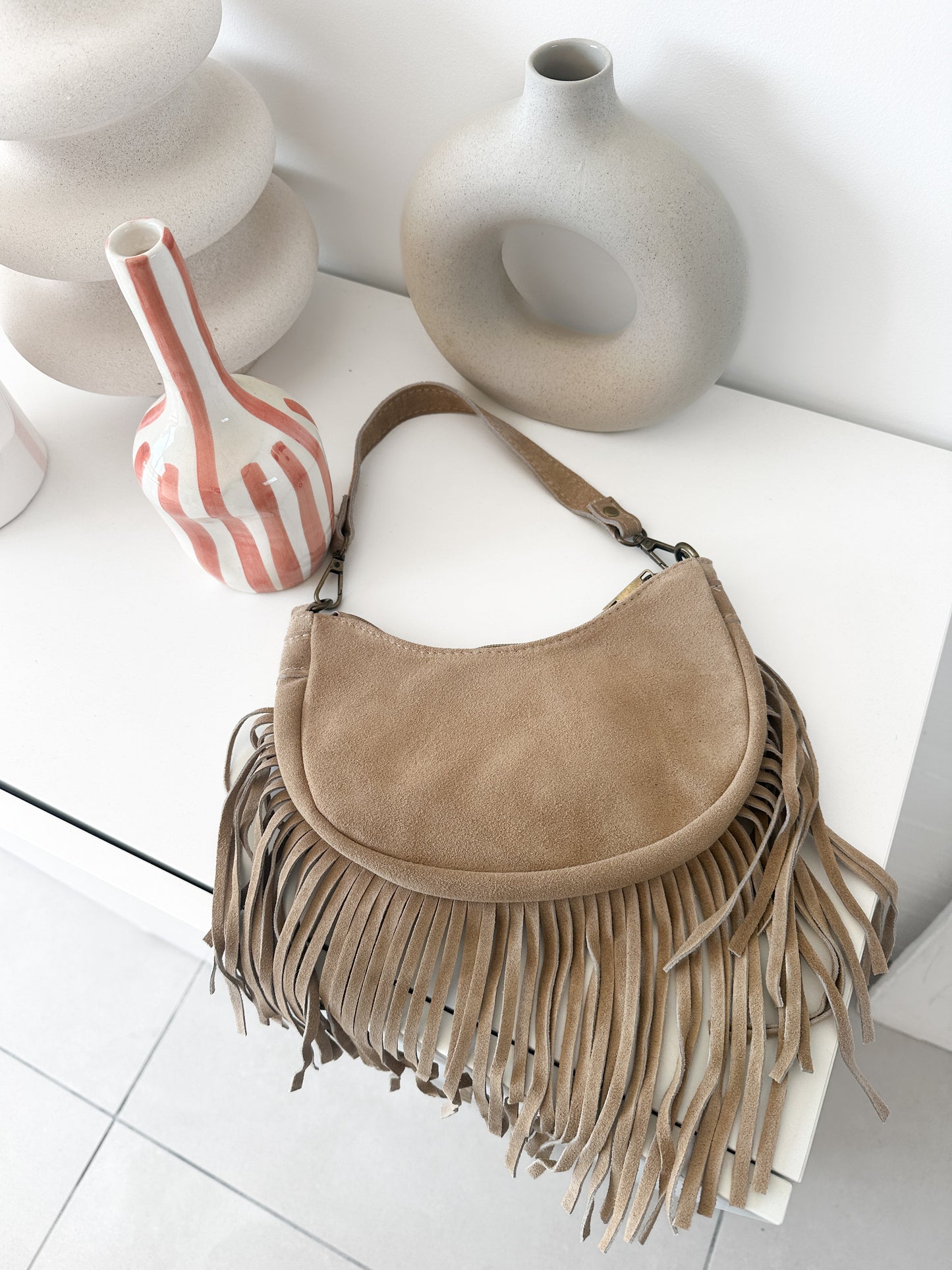 Sac à frange en cuir