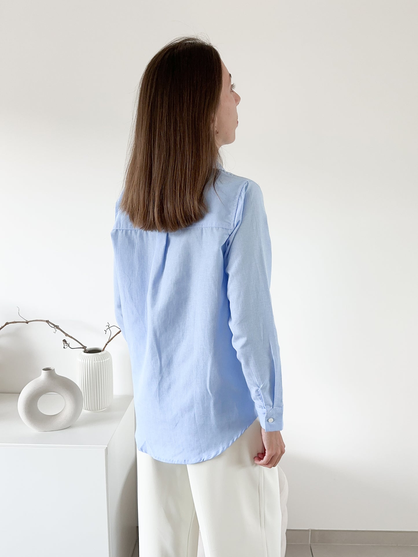 Chemise coton bleue