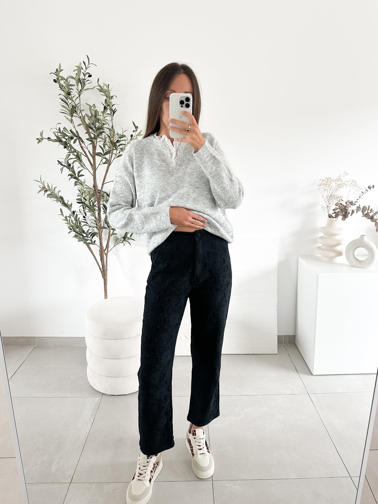 Pantalon en dentelle noir