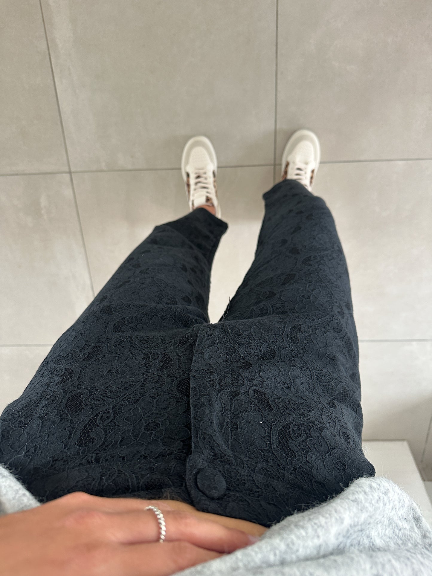 Pantalon en dentelle noir