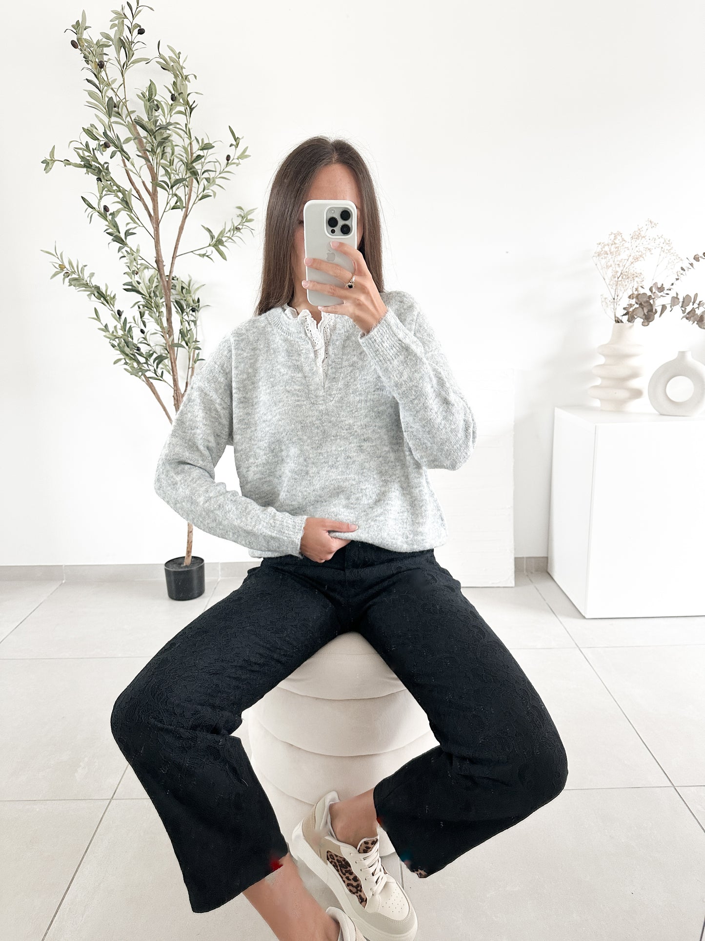 Pantalon en dentelle noir
