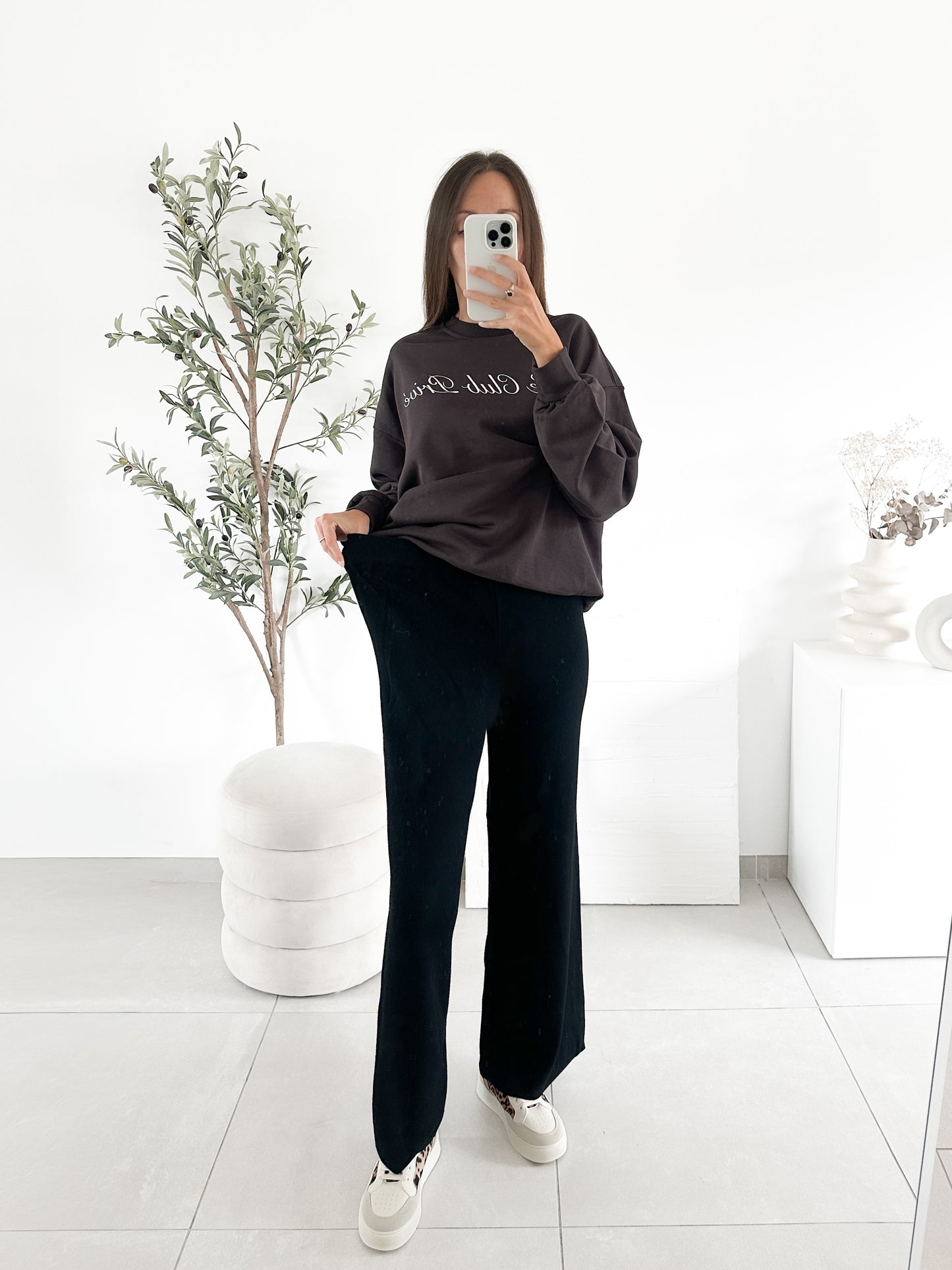 Pantalon en maille noir