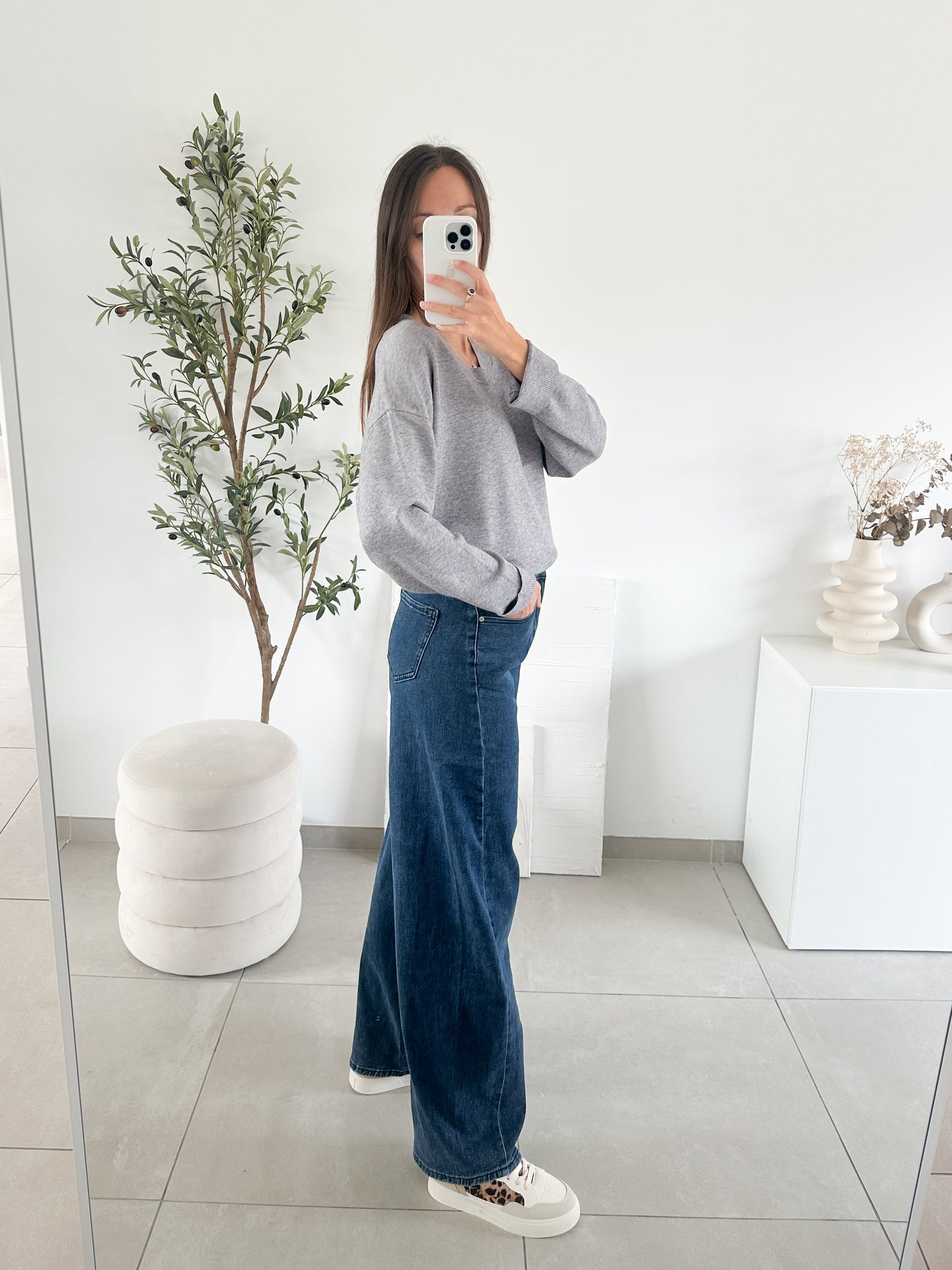 Jean barrel bleu moyen