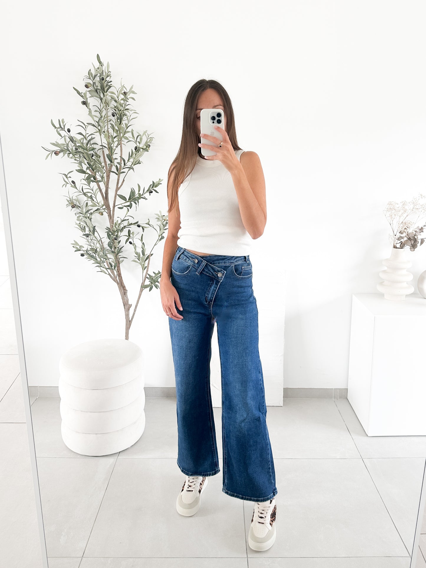 Jean wide leg asymétrique