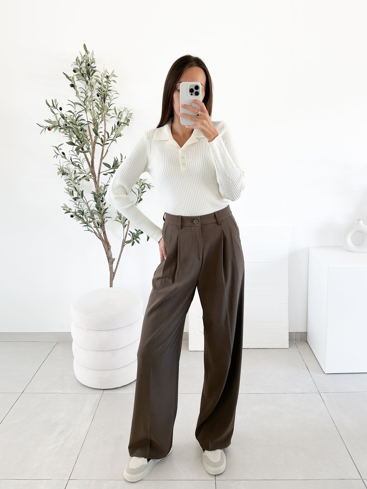 Pantalon costume marron
