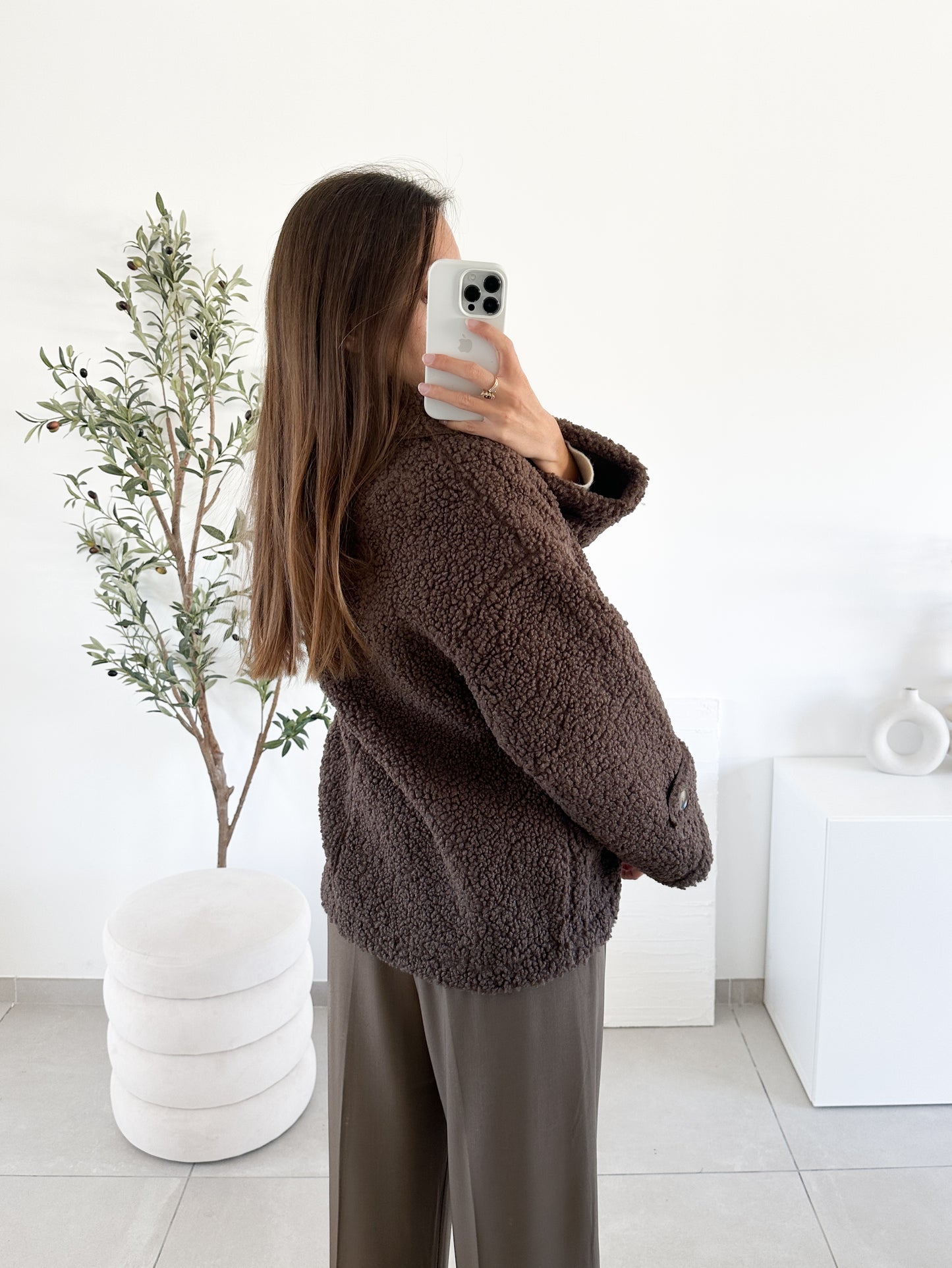 Veste Teddy marron
