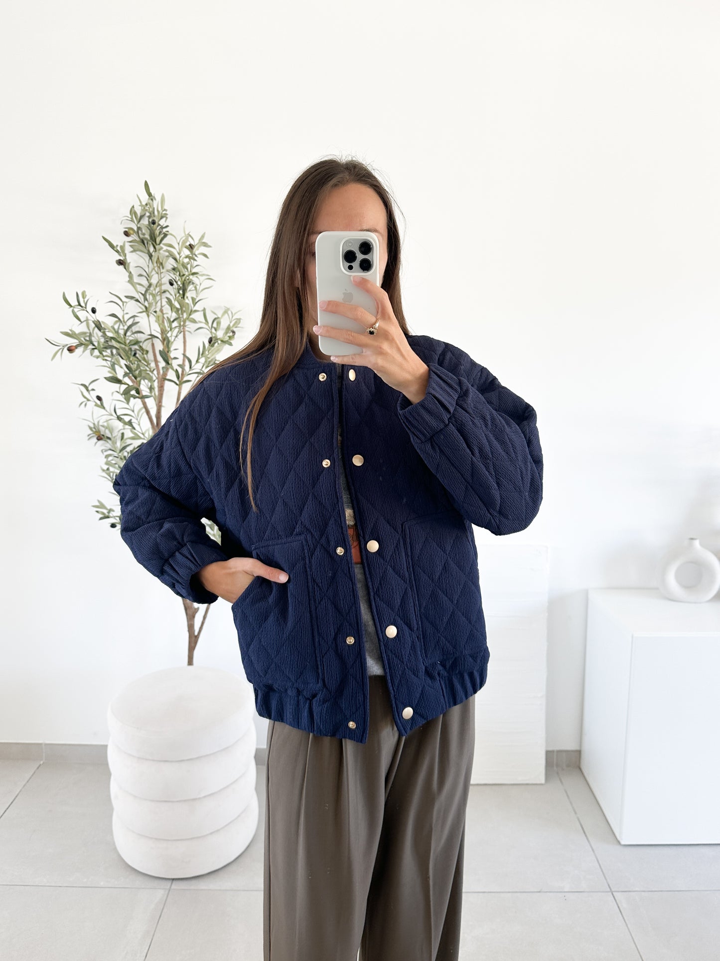 Veste matelassée bleue marine