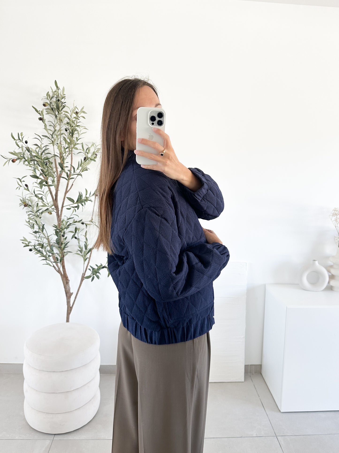 Veste matelassée bleue marine