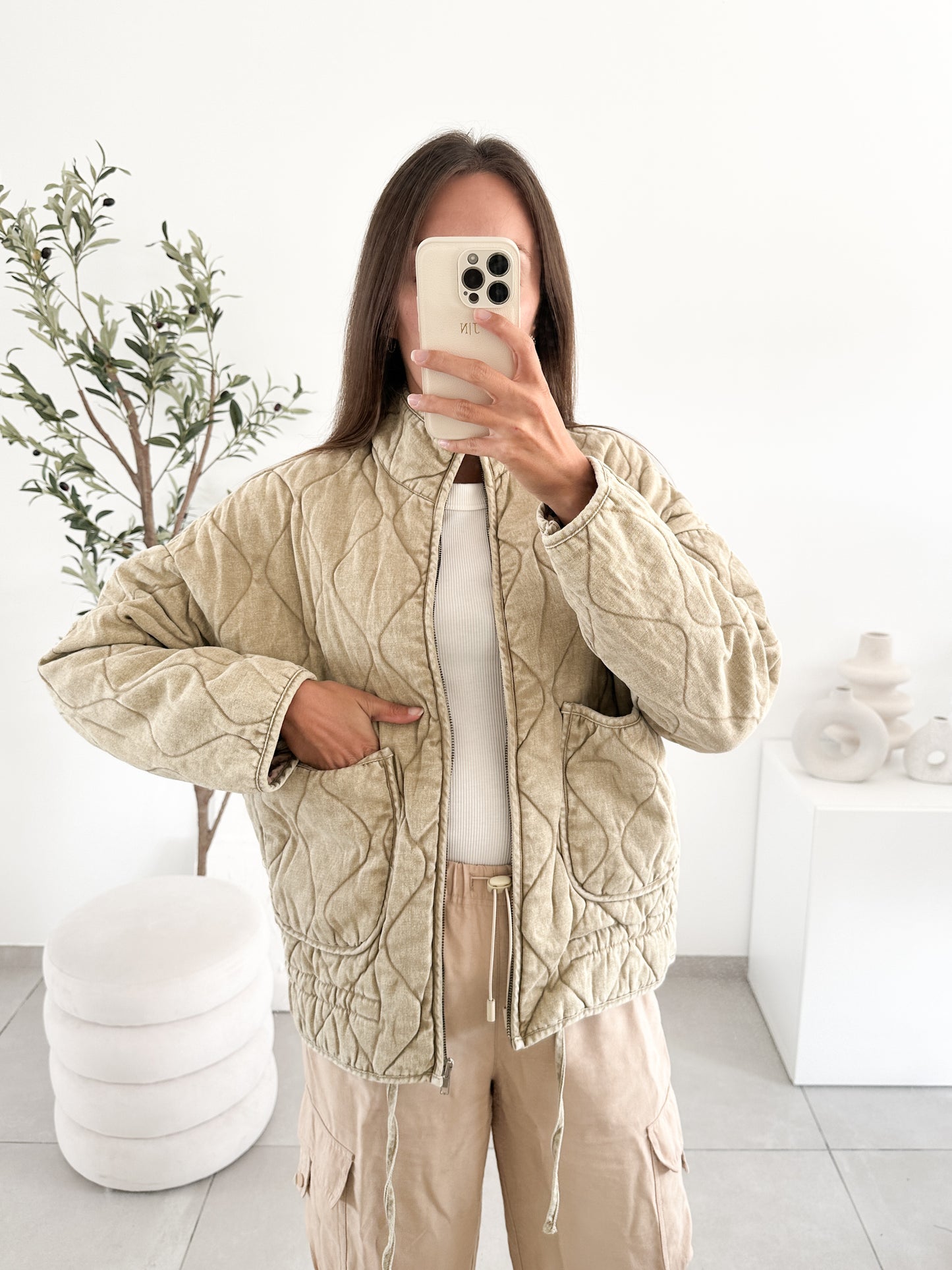Veste matelassée beige