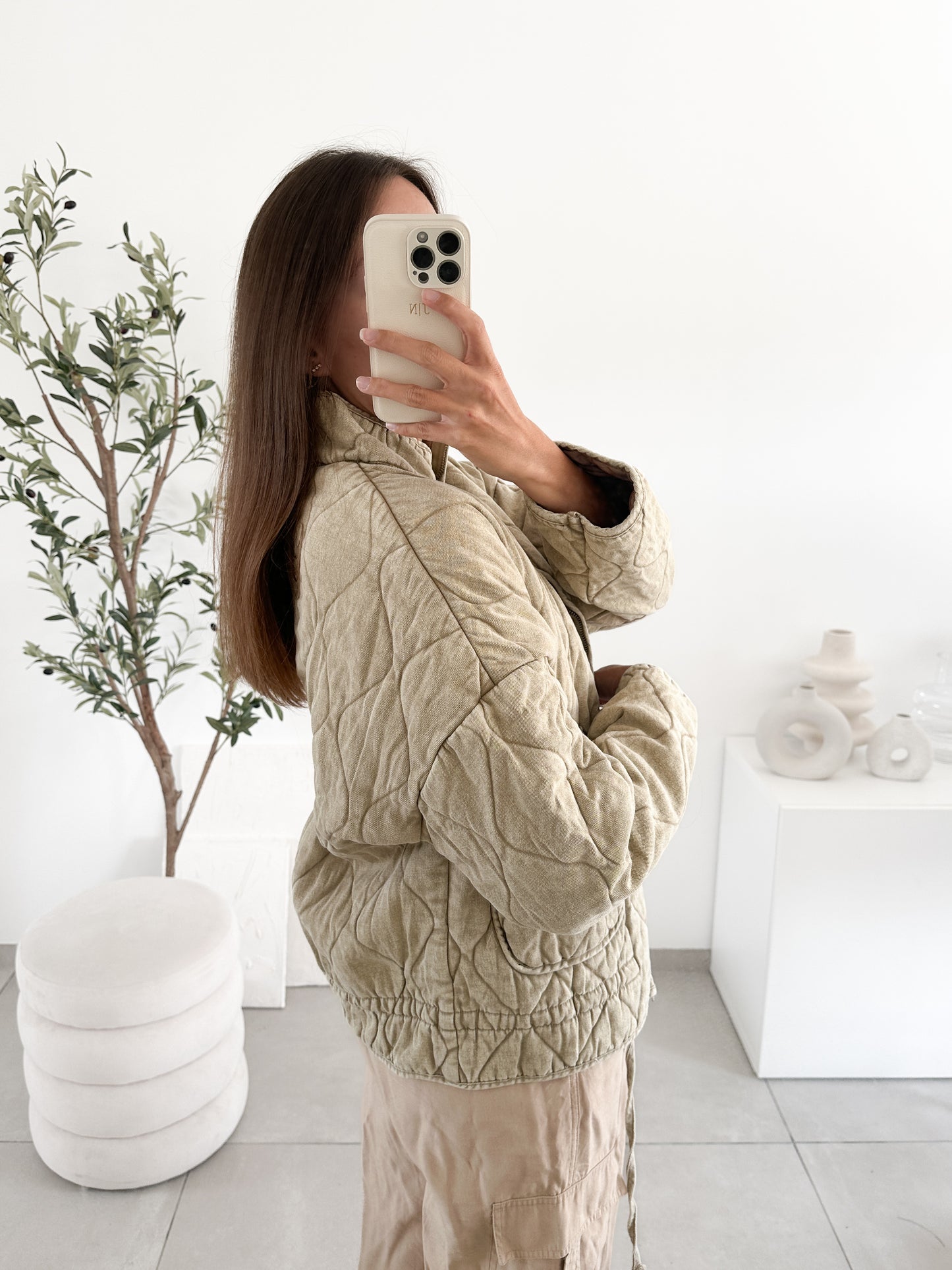 Veste matelassée beige