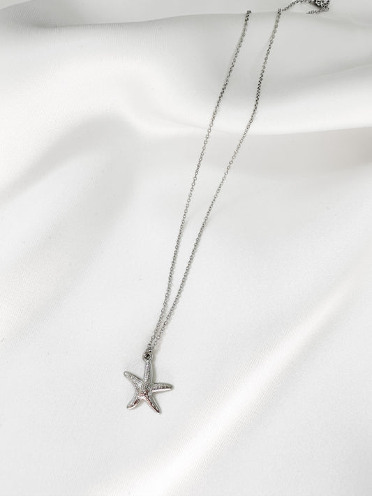 Collier étoile de mer argentée
