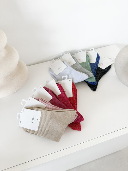 Chaussettes pailletées (couleur au choix)