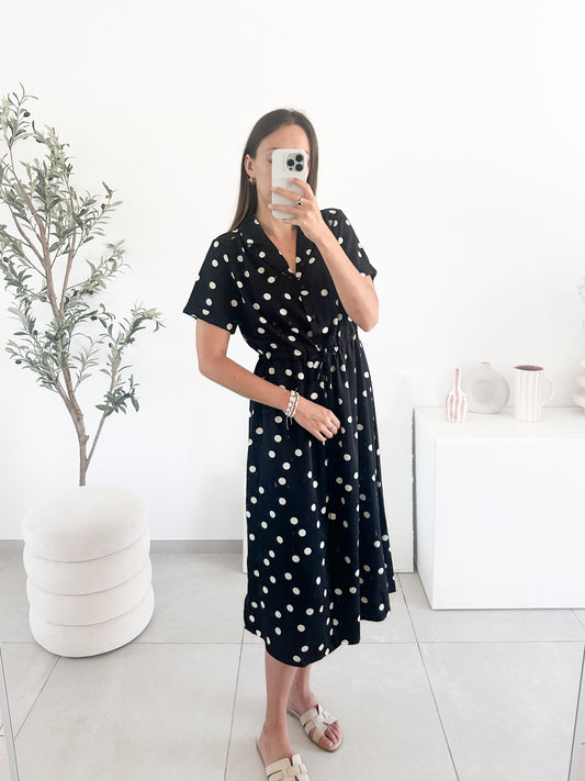 Robe midi à pois