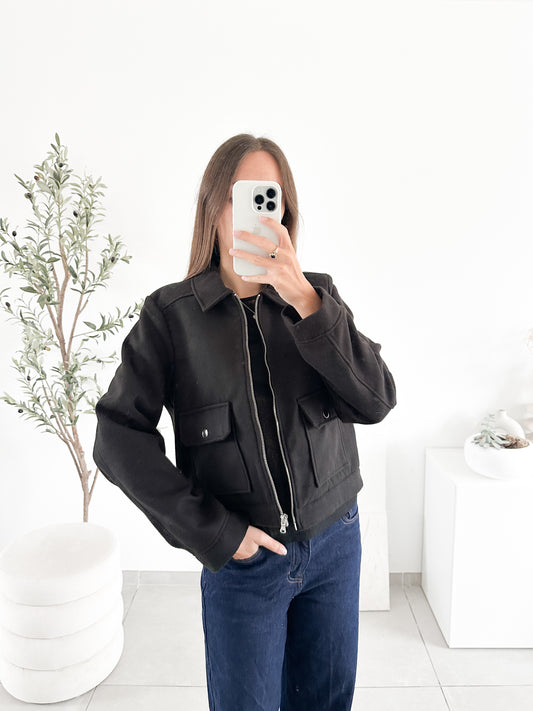 Veste courte noire Naf Naf