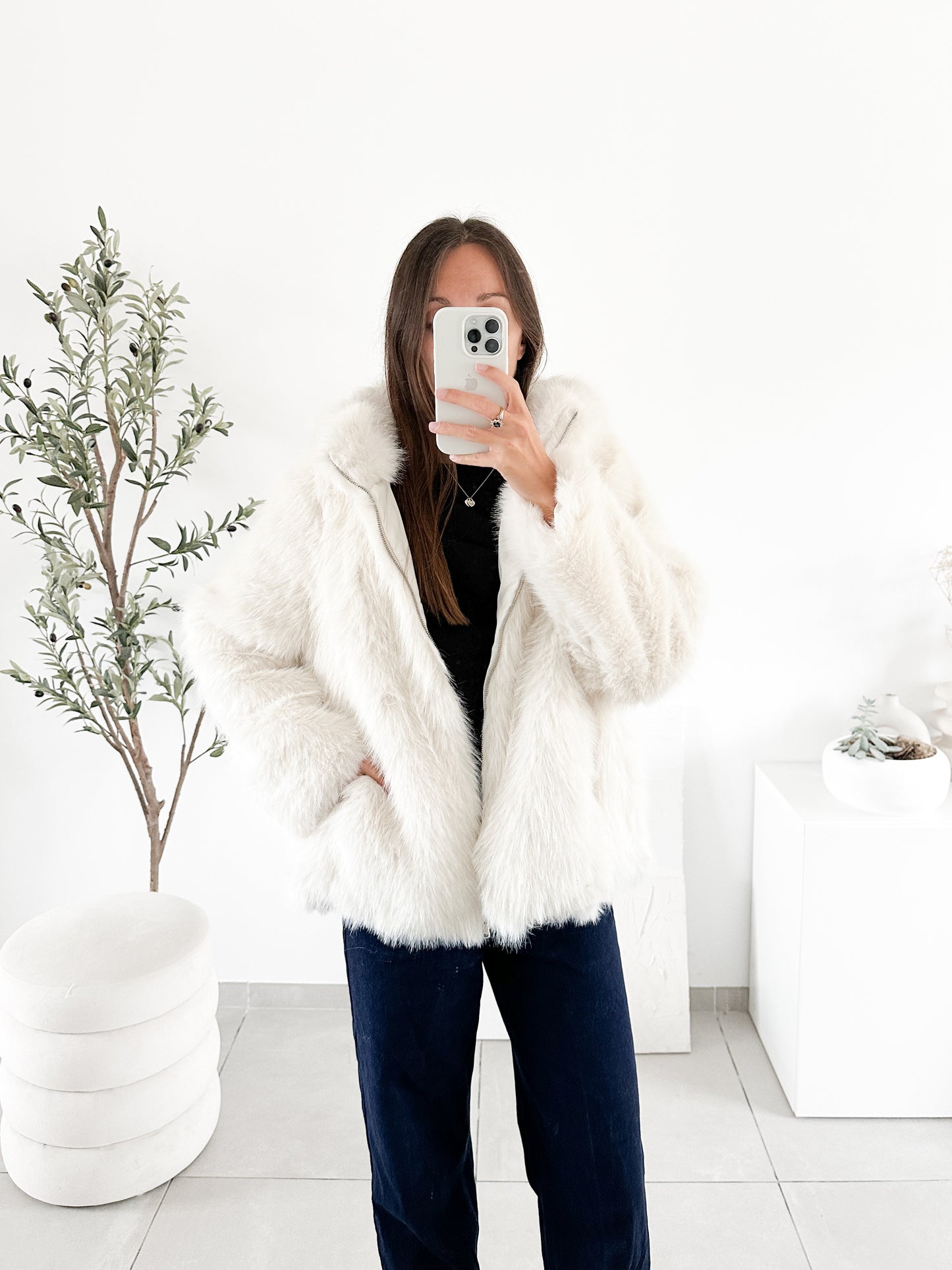 Manteau fausse fourrure Naf Naf