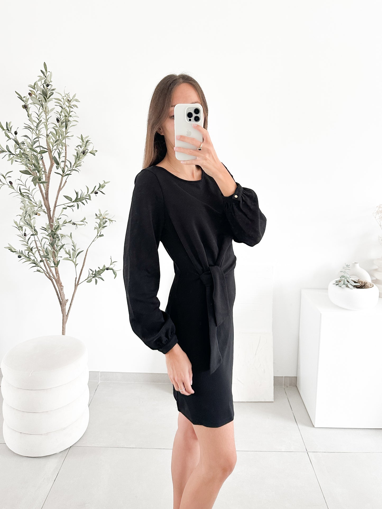 Robe drapée noire Naf Naf