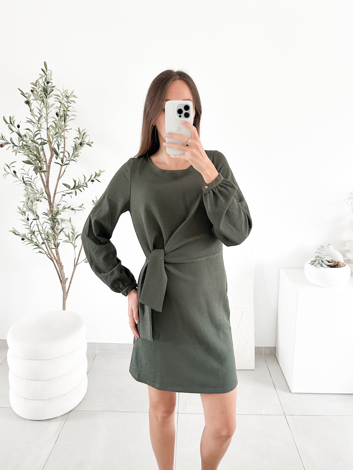 Robe drapée kaki Naf Naf