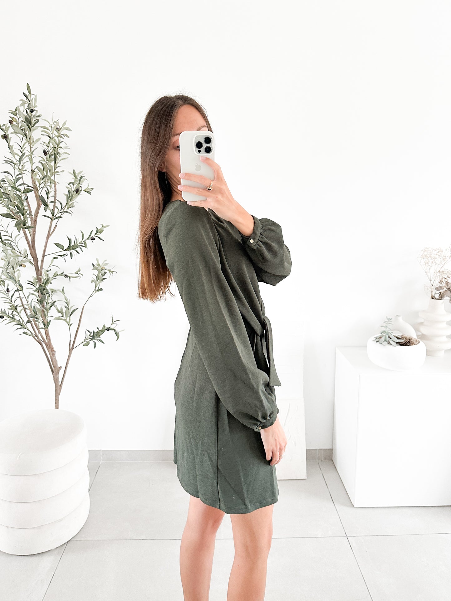 Robe drapée kaki Naf Naf