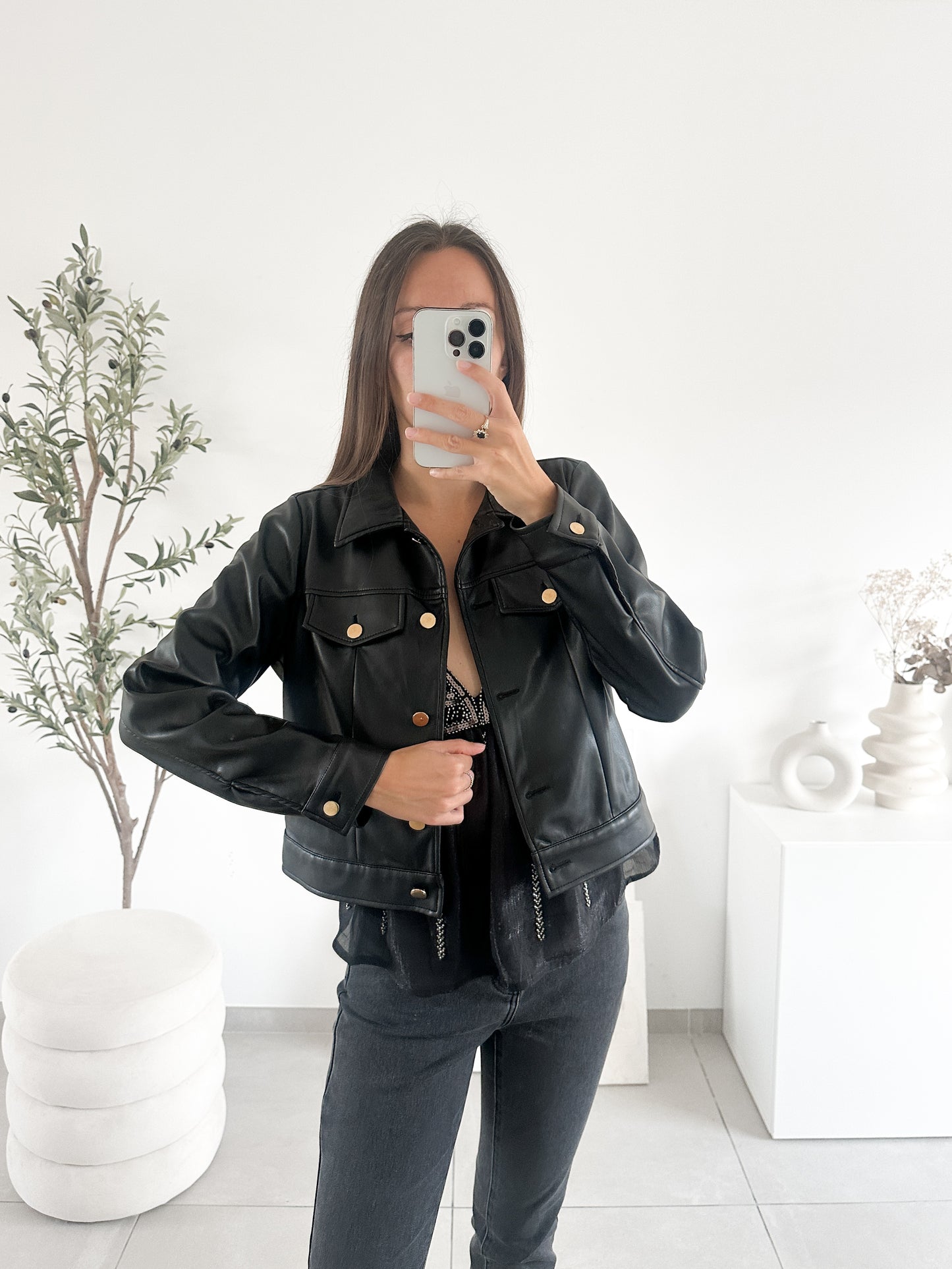 Veste en similicuir Naf Naf