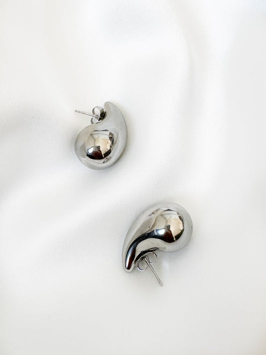 Boucles d'oreille Agathe argentées Grandes