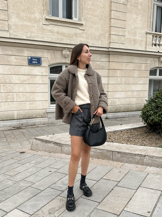 Veste Teddy taupe