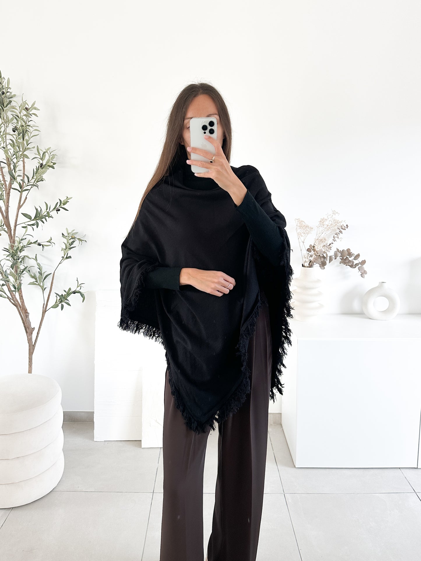 Poncho en laine (couleur au choix)