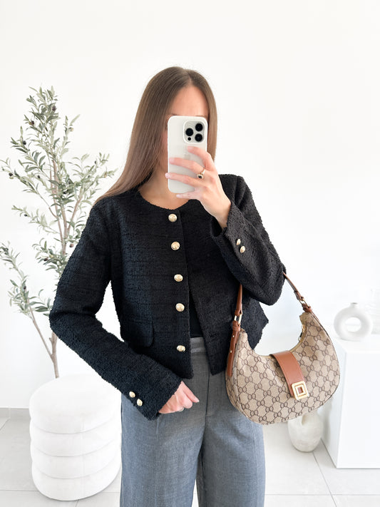 Veste en tweed noire