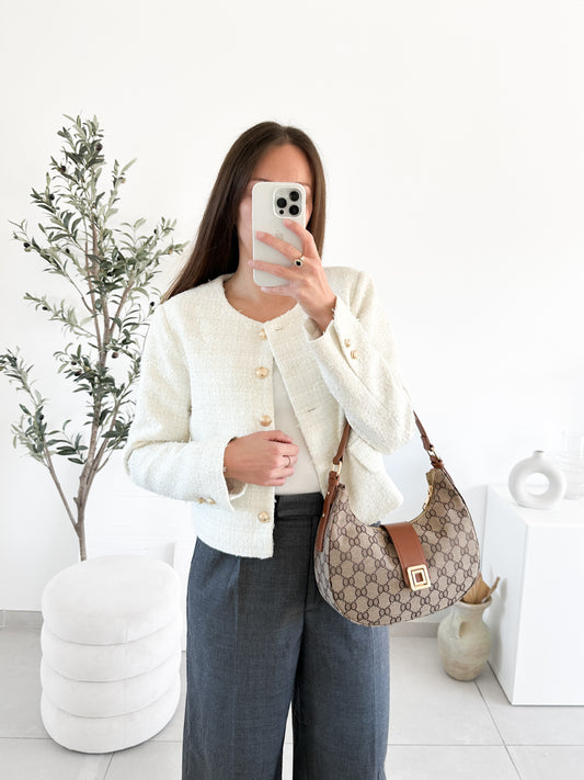 Veste en tweed blanche