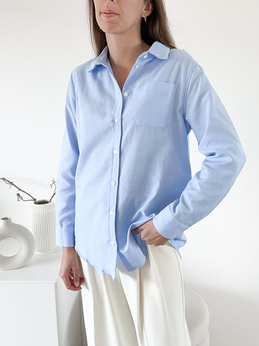 Chemise coton bleue