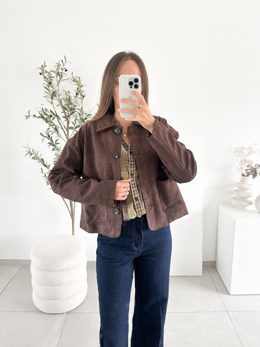 Veste en suédine marron